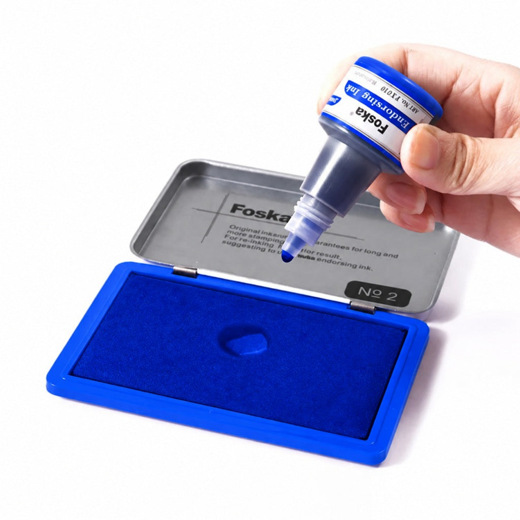 Foska stamp ink pad No.2 blue with endorsing ink