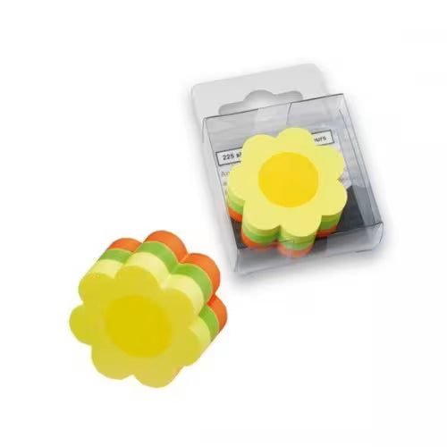 inFO Notes Mini Cube 50 x 50 mm “Flower”, 225 Sheets – Yellow/Green/Orange