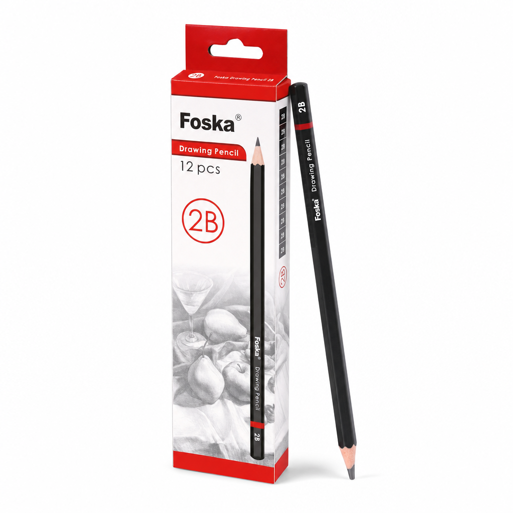 Hexagonal Wooden Drawing Pencils – Box of 12 — 2B