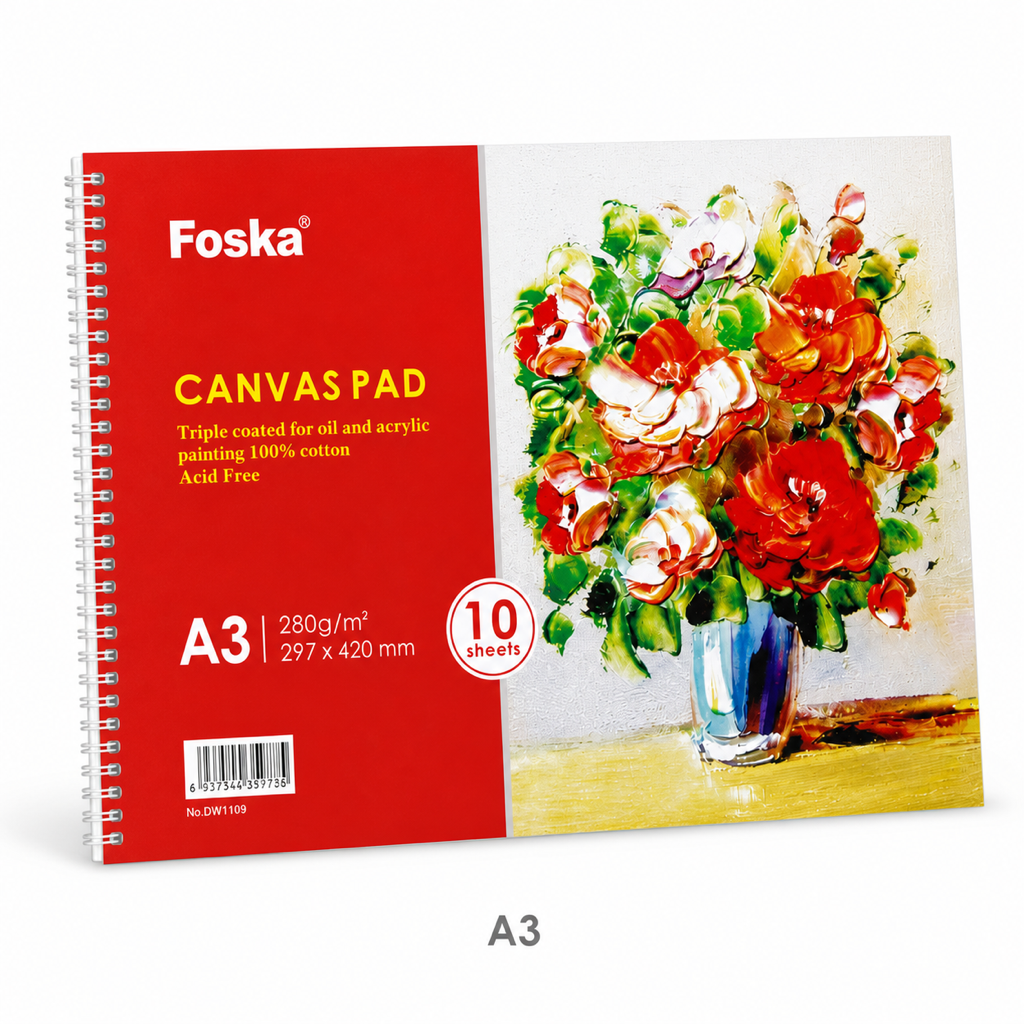 Spiral Canvas Pad 280gsm 10 Sheets — A3