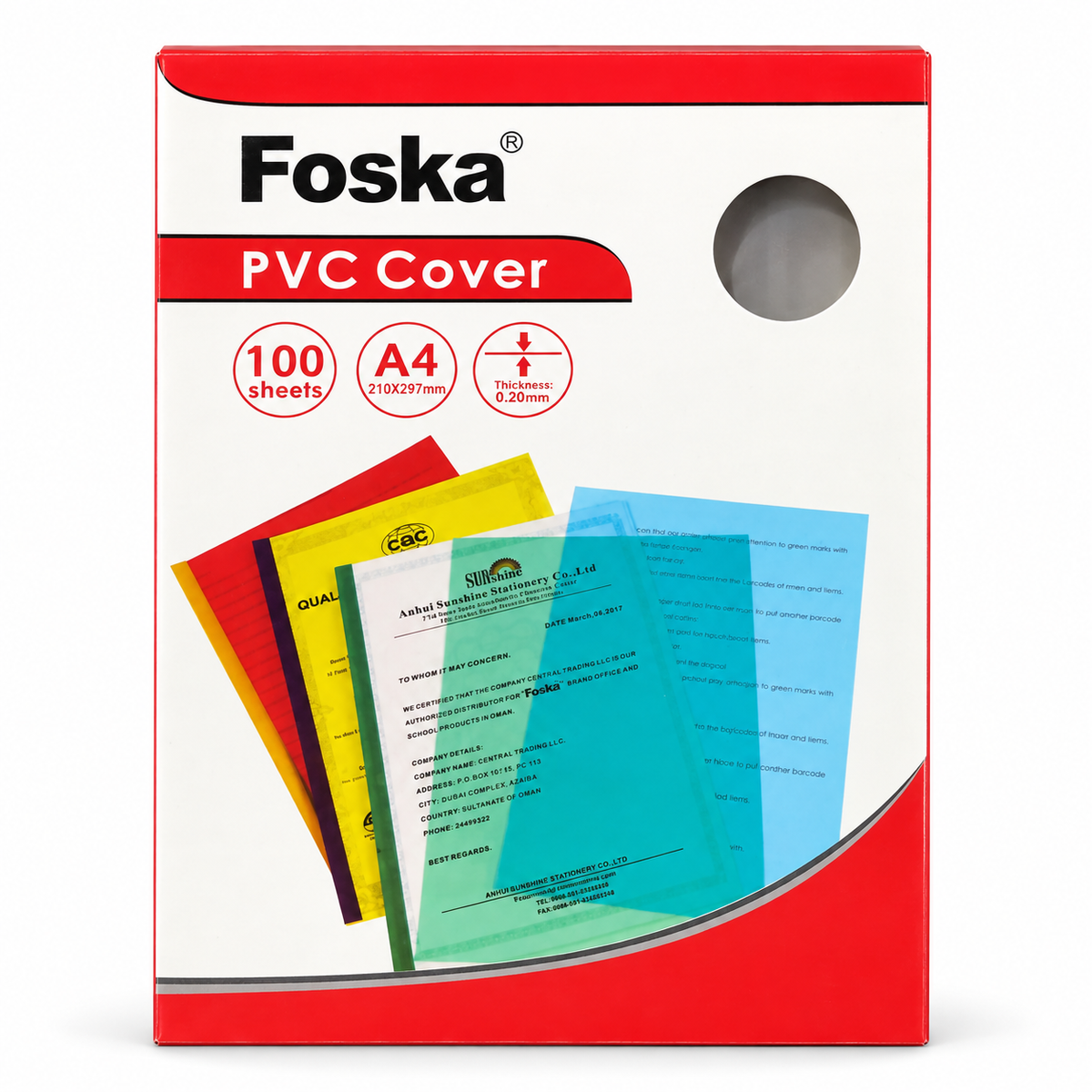 Foska PVC Cover pack, 100 sheets A4, 0.20 mm, clear