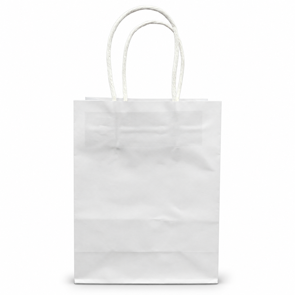 Kraft paper gift bag 15 x 8 x 21 cm – White