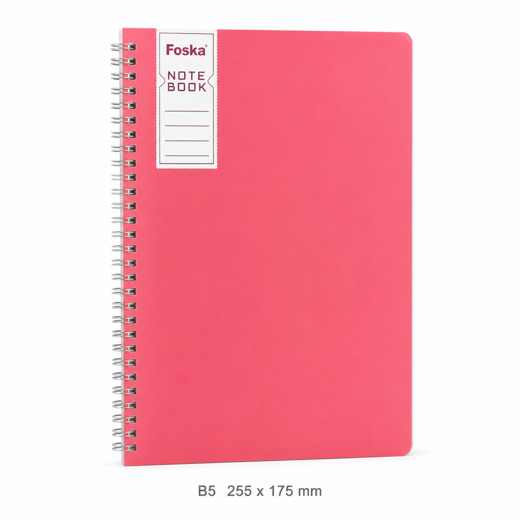 PP Cover Spiral Notepad 60 Sheets — B5 255 x 175 mm