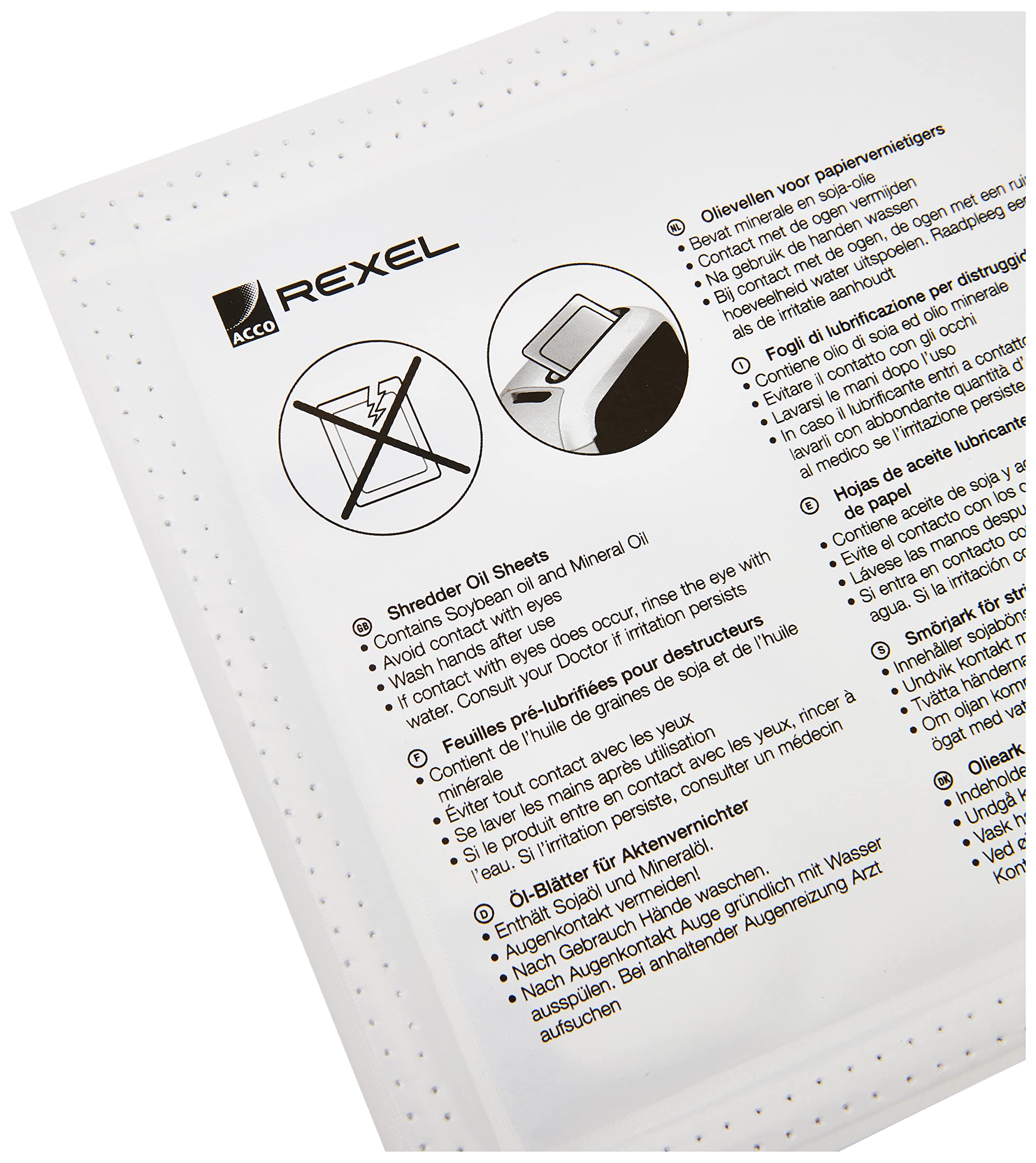 Rexel Oil Sheets (12) Shredder