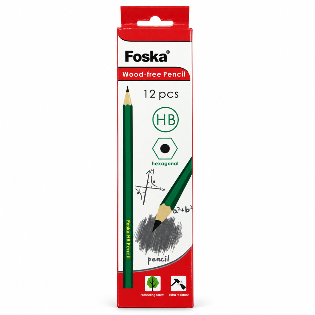 Foska Wood-free Pencil 12 pcs HB QB114W – box front