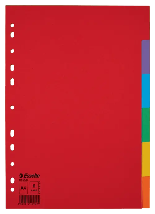 Esselte Divider Card Eco A4 6 Tabs