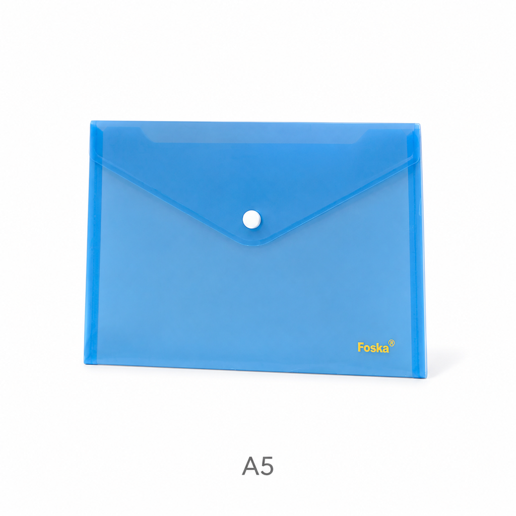 Snap Button Envelope File Pocket – Transparent — A5