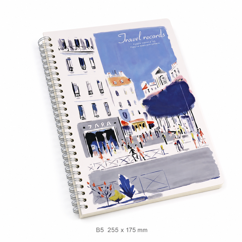 Hard cover spiral coil notebook B5 255 x 175 mm