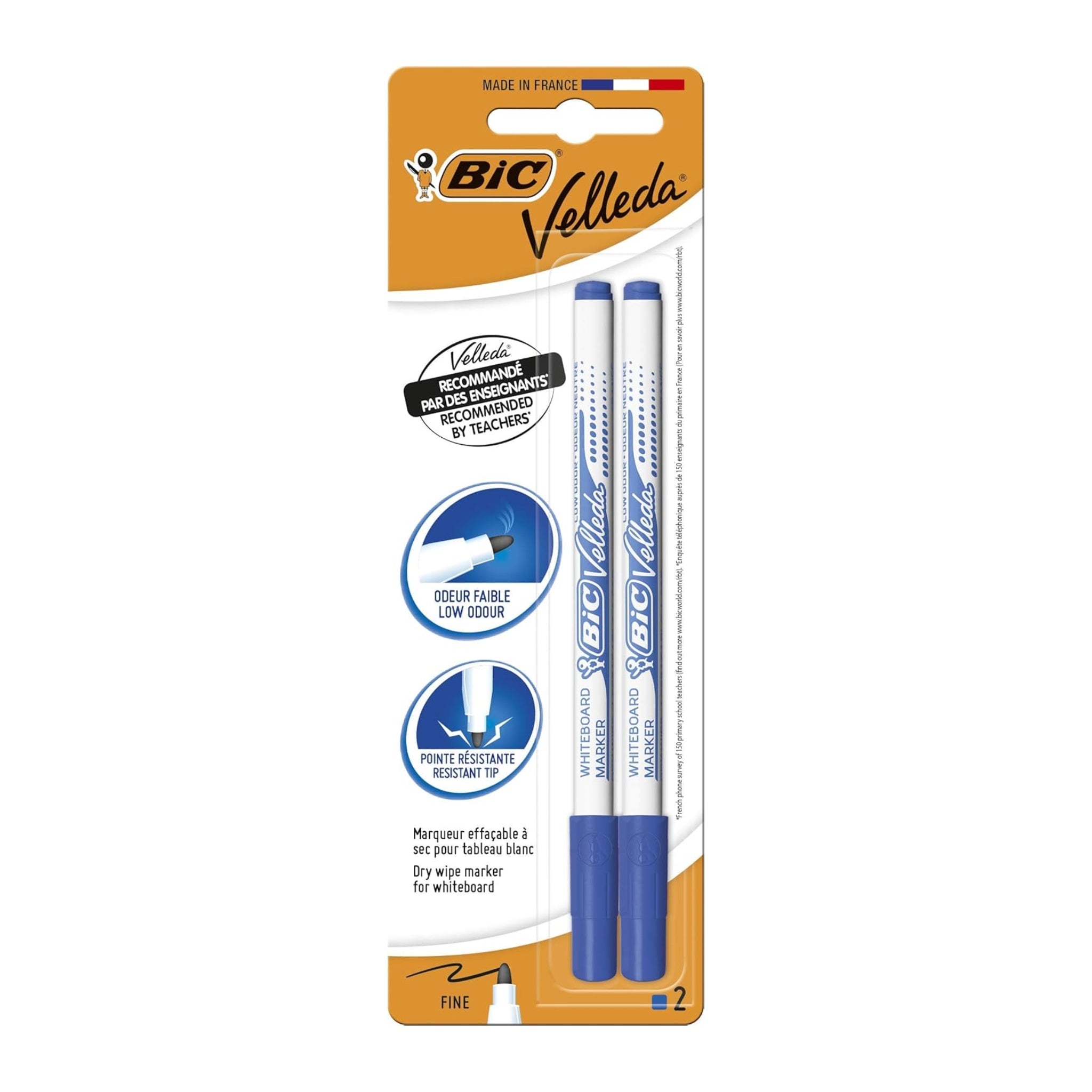 BIC Velleda Fine Tip White Board Marker (2 PCS) - Blue - Office R Us Lagos