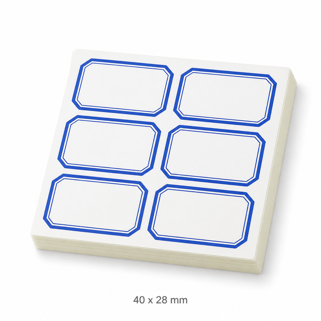 Blank Price and Name Sticker Labels – 10 Sheets — 40 x 28 mm