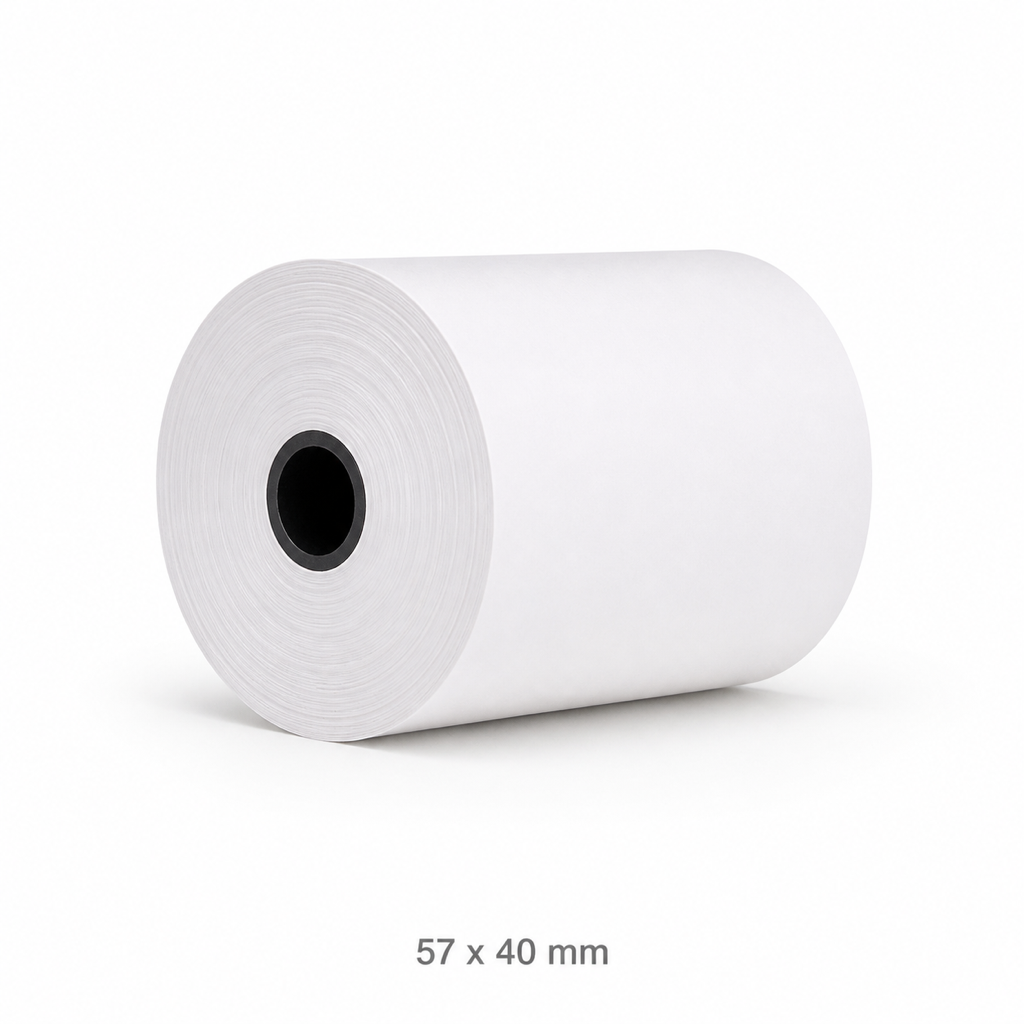 Thermal Receipt Paper Roll for POS Printers — 57mm x 40mm