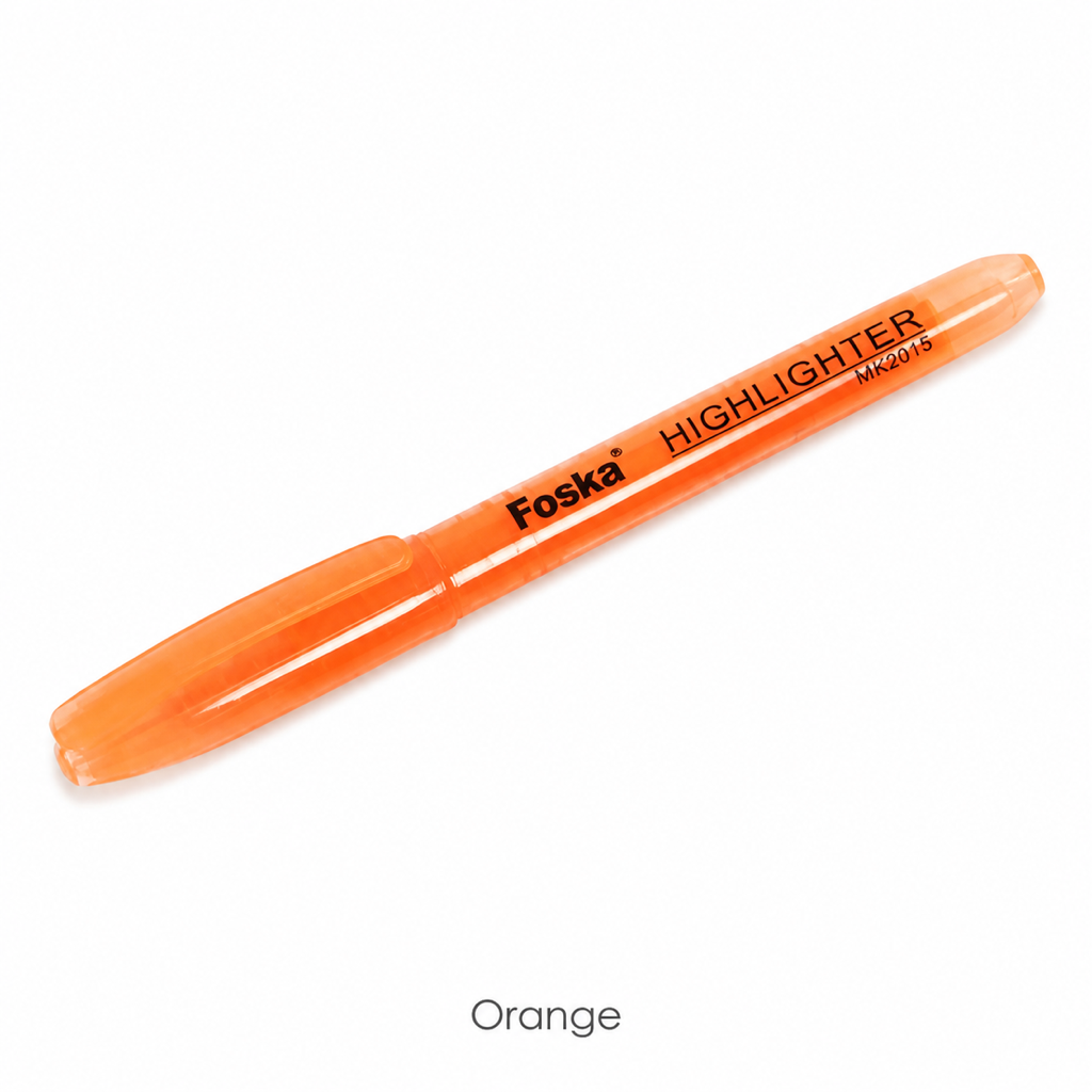 Transparent Barrel Highlighter Marker — Orange