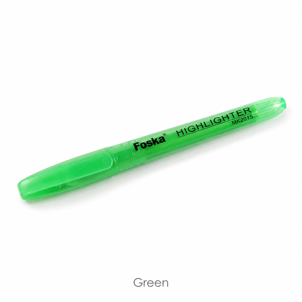 Transparent Barrel Highlighter Marker — Green