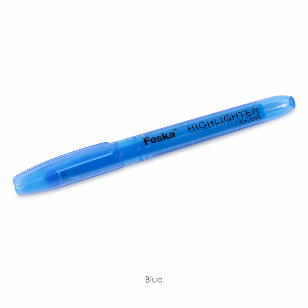 Transparent Barrel Highlighter Marker — Blue
