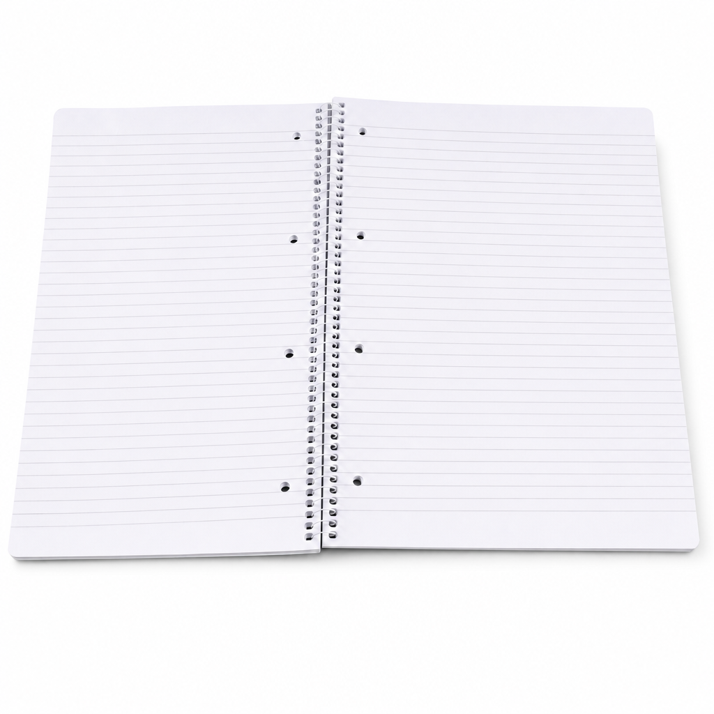 A4 hardcover spiral notebook, lined pages variant