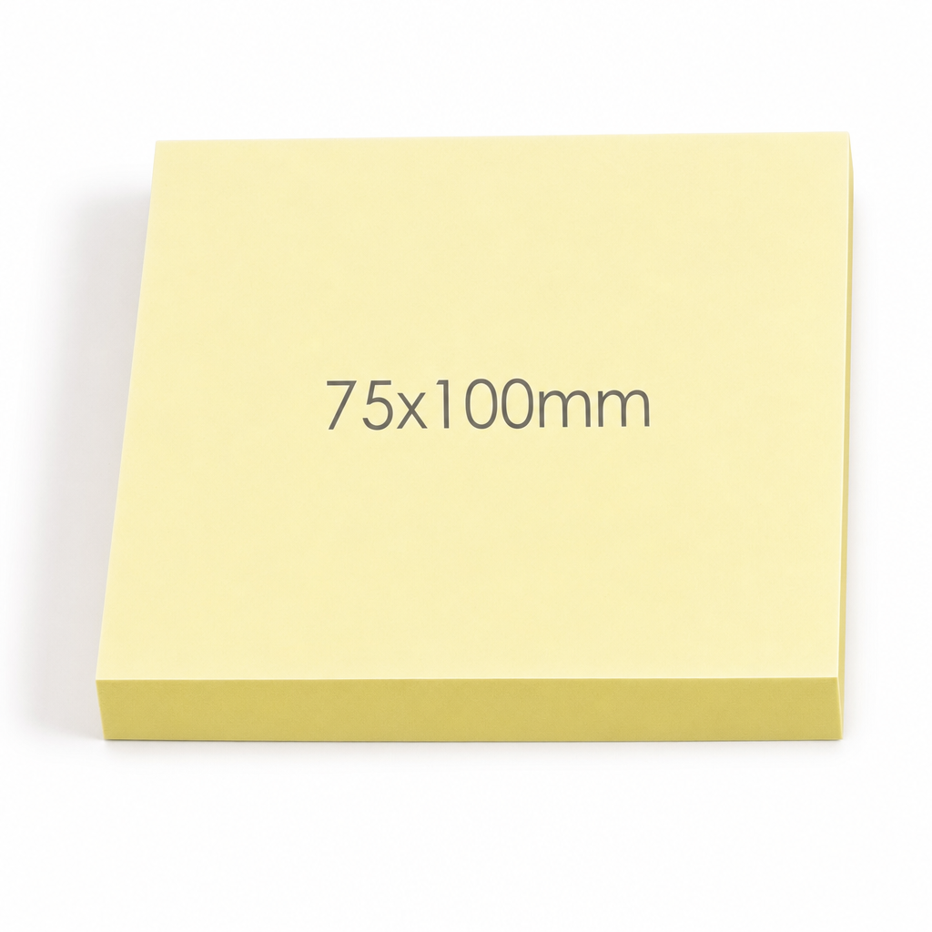 Foska yellow sticky notes pad, 3 x 4 in (75 x 100 mm)