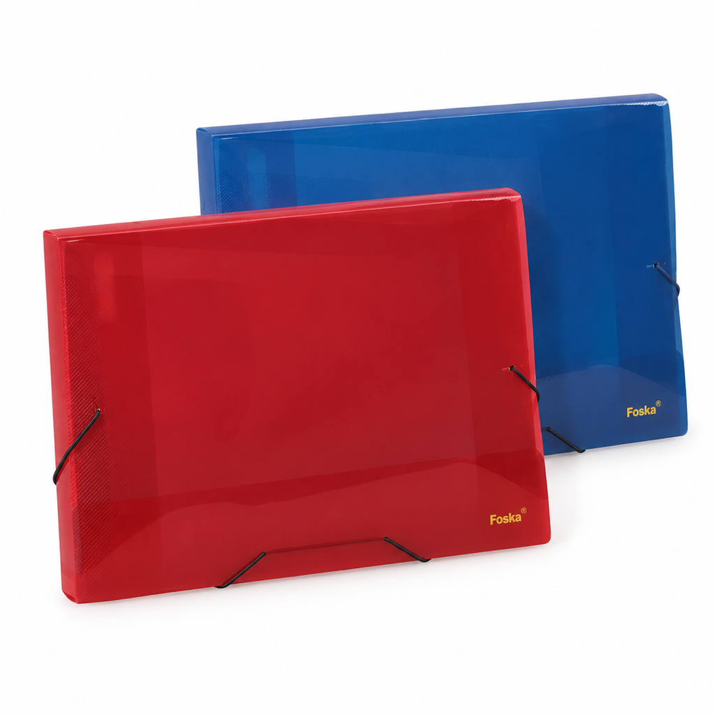 Foska A4 expanding file folder with elastic rope – red and blue (W0406B)
