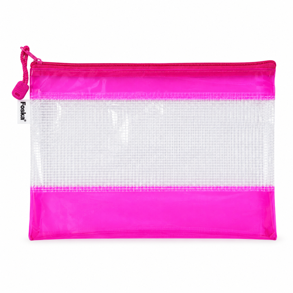 Foska PVC zipper bag with handle, A5 24 x 17.5 cm – red