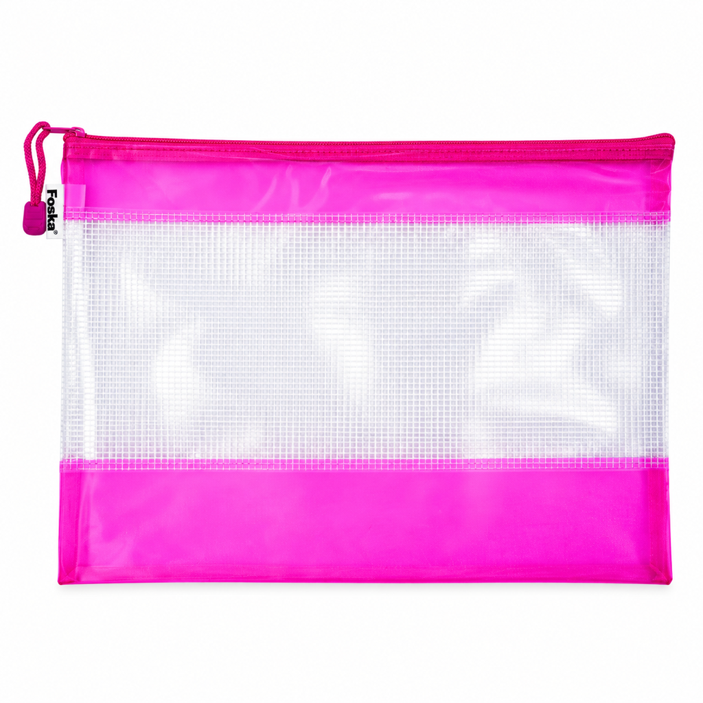 Foska PVC zipper bag with handle, A4 33 x 24 cm – red