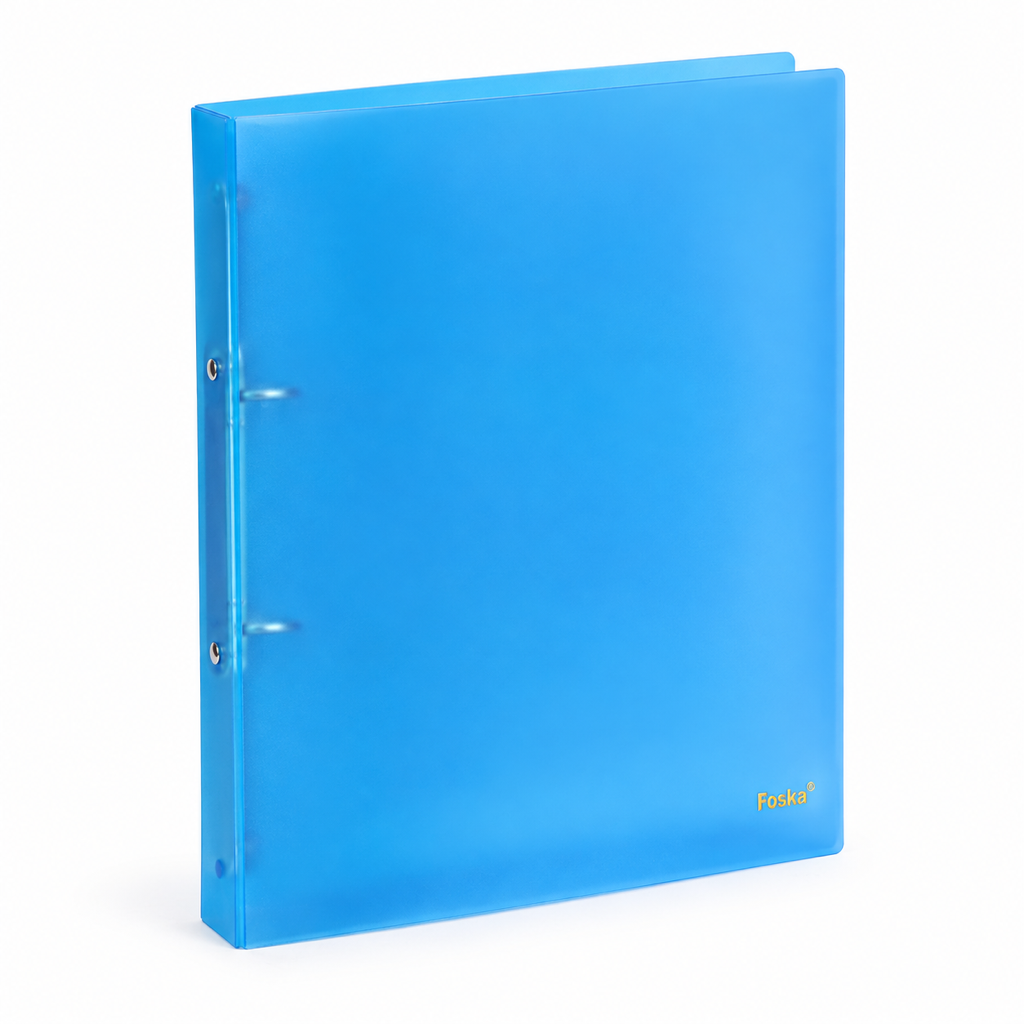 Foska A4 plastic 2-hole ring binder file – blue (W411-2)
