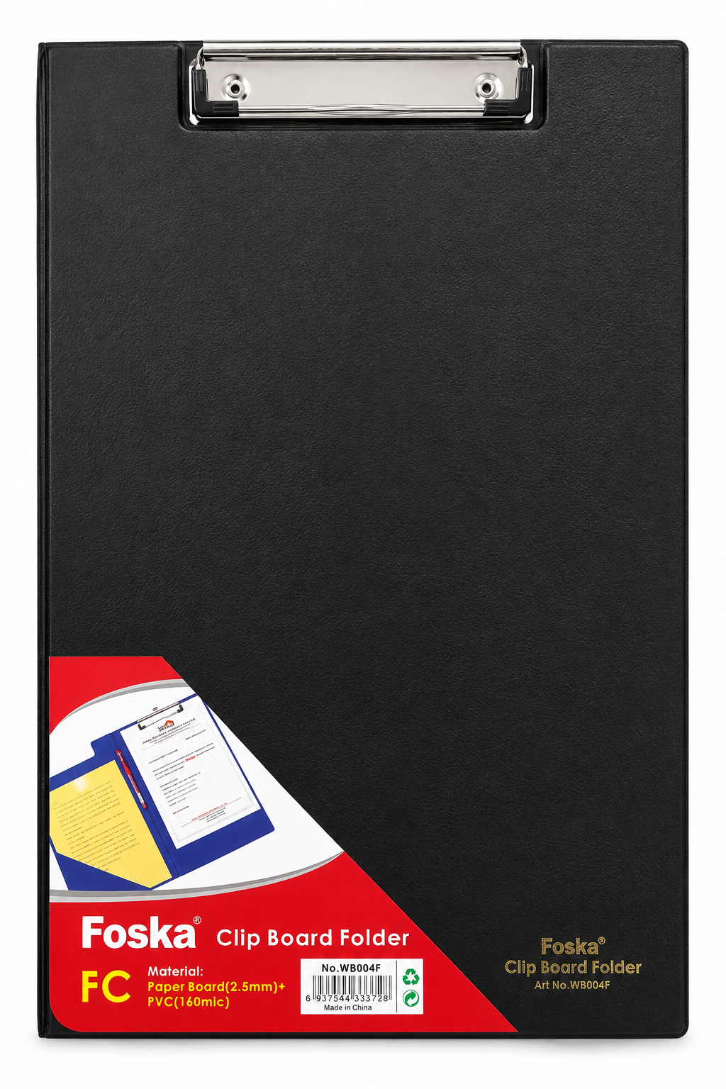 Foska FC clipboard folder with pen holder, black