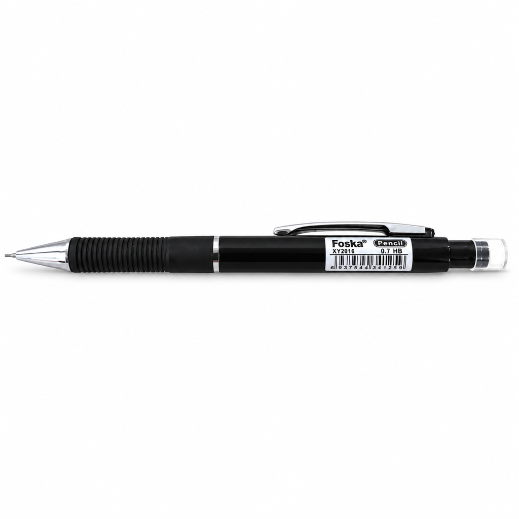 Foska Plastic Mechanical Pencil 0.7 mm XY2016 – black, side view