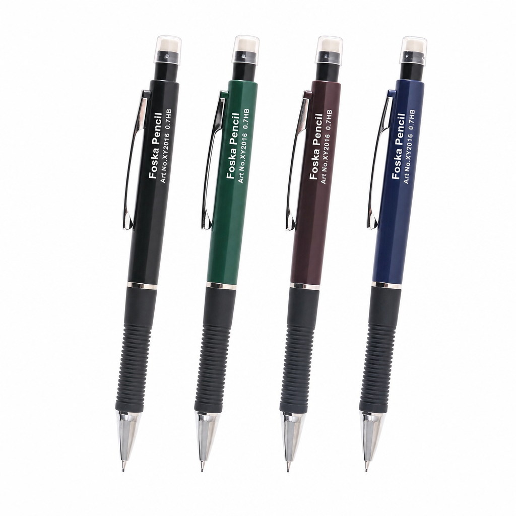 Foska Plastic Mechanical Pencil with Eraser 0.7mm XY2016 — four colours
