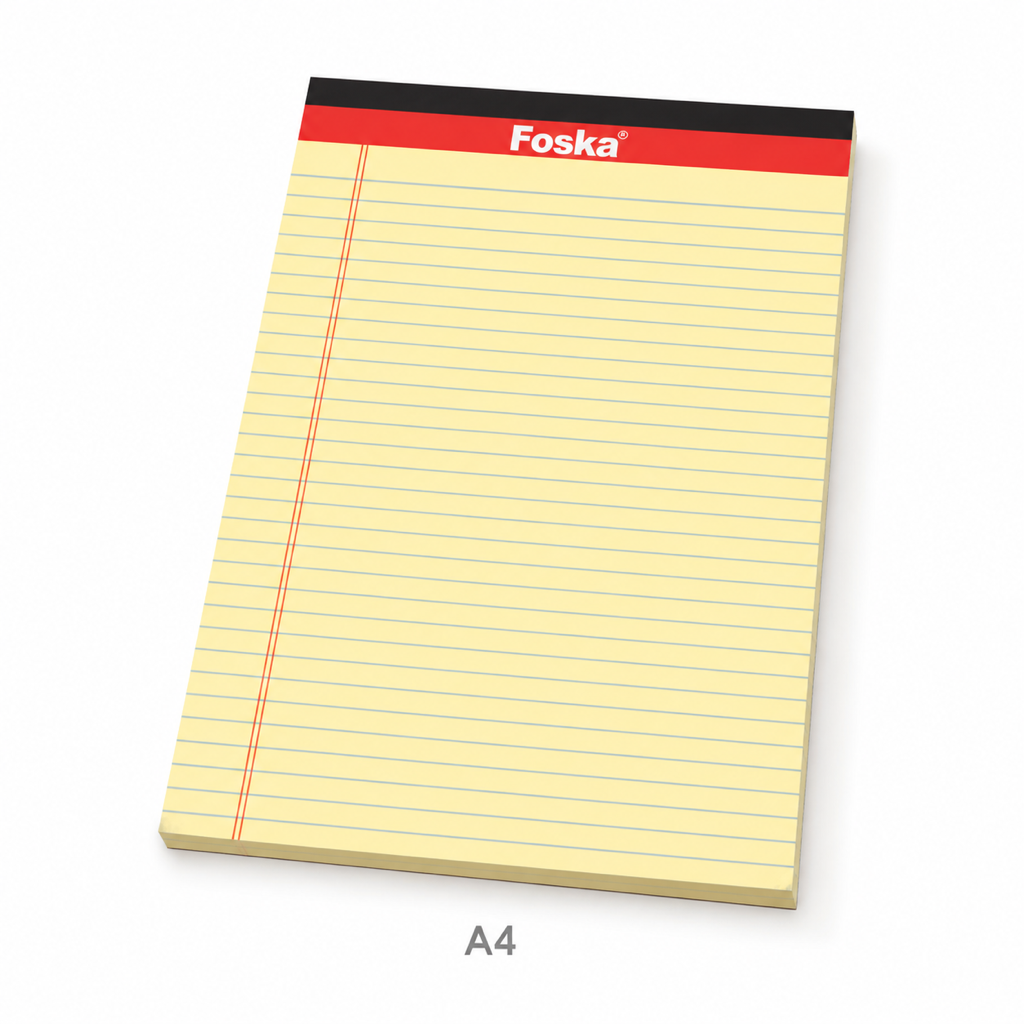 Yellow Legal Pad Wide Ruled 50 Sheets — A4